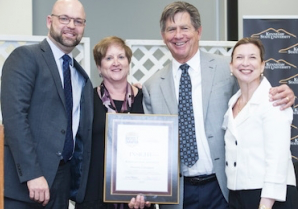 Dr. Erick Malewski and Dr. Papp receiving the Heed Award. Image from KSU.